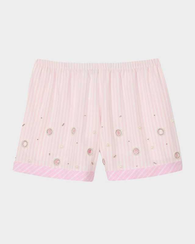 Titti Embellished Striped Shorts